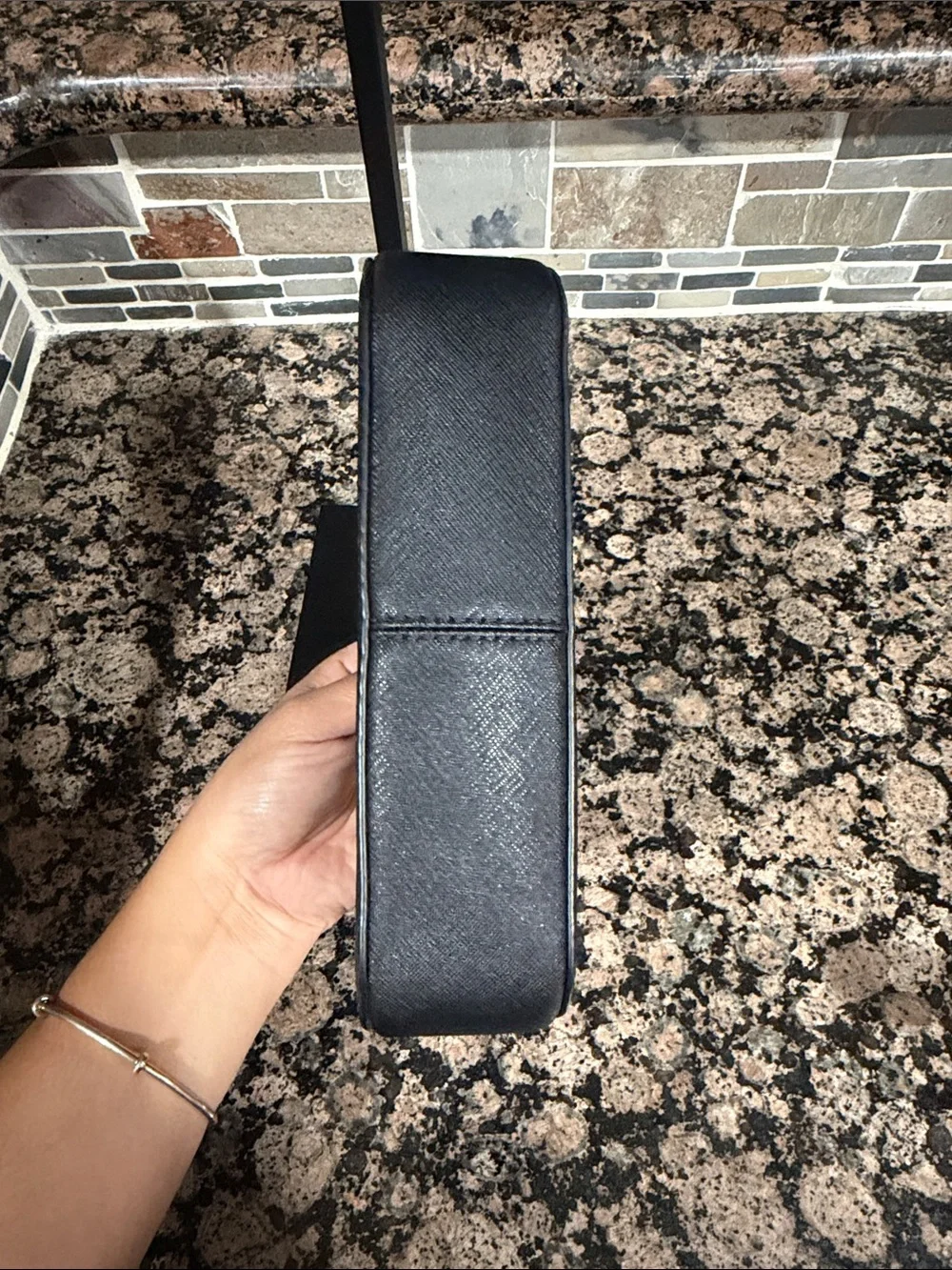 Michael Kors Black Saffiano Mini bag with Gold Chain